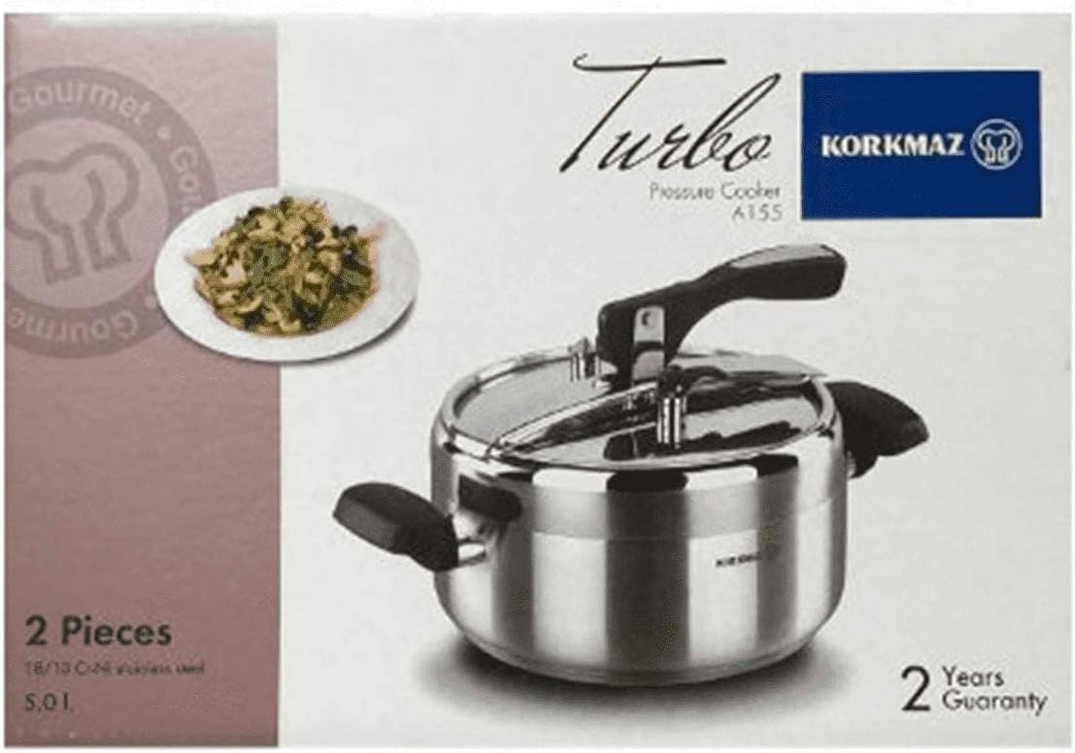 Korkmaz turbo stainless steel induction compatible pressure cooker hotsell