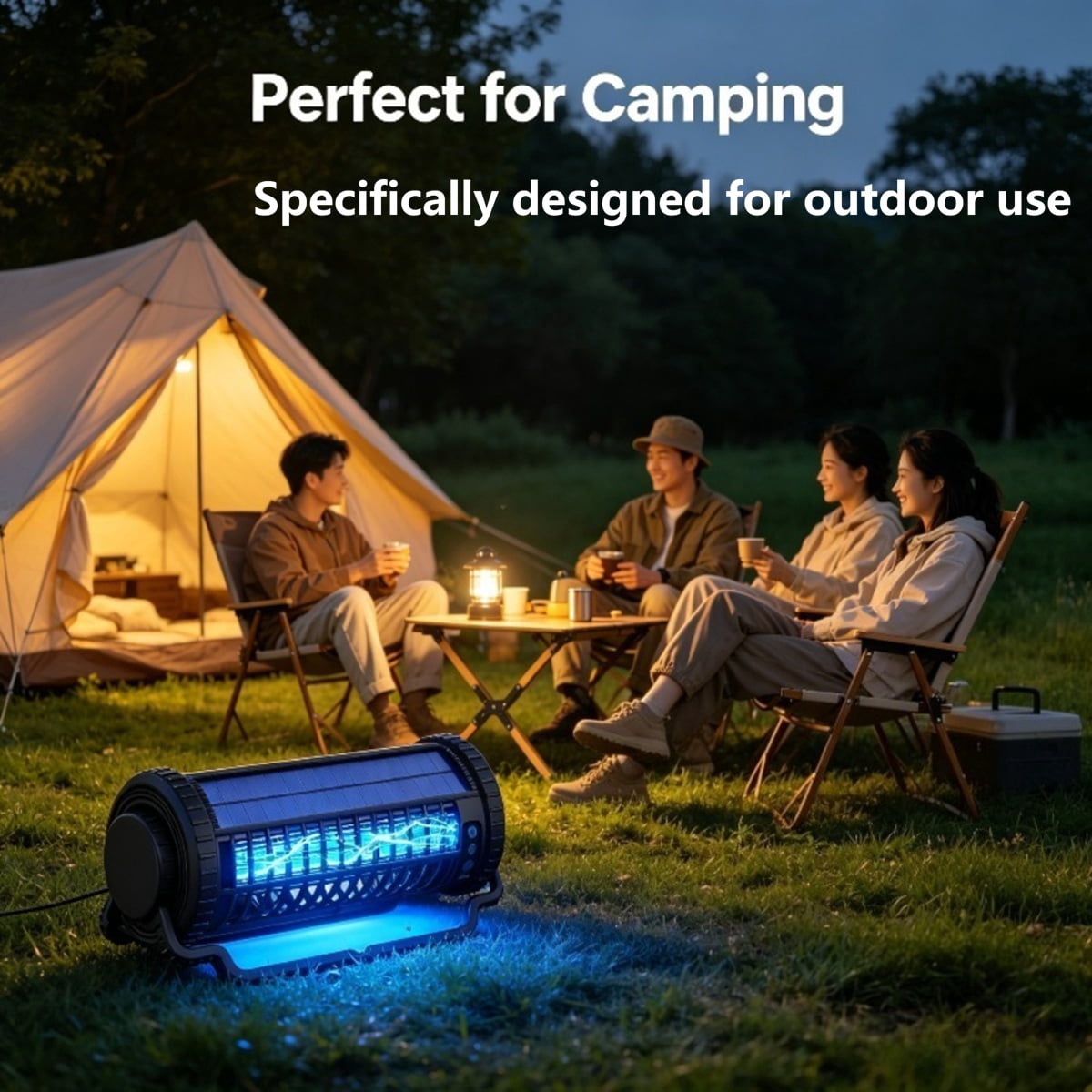 Solar Bug Zapper Outdoor Waterproof, Portable Rechargeable Mosquitoes Killer Lamp, Electric Fly Zapper for Home, Patio, Backyard, Camping