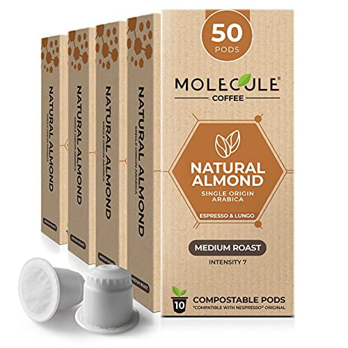 Natural Almond Nespresso Compatible Pods by Molecule – Medium Roast, Arabica, Single-Origin, High-Grown | Espresso & Lungo OriginalLine | 50 Coffee Capsules - Walmart.com