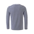 thumbnail image 3 of CamisePaHombres Cuello Redondo Mangas Largas Estampado de Rayas Azul Marino 56, 3 of 7