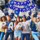 thumbnail image 4 of Juego de 47 decoraciones de fiesta de cumpleaños JAMW azul con pancarta globos de confeti, 4 of 5