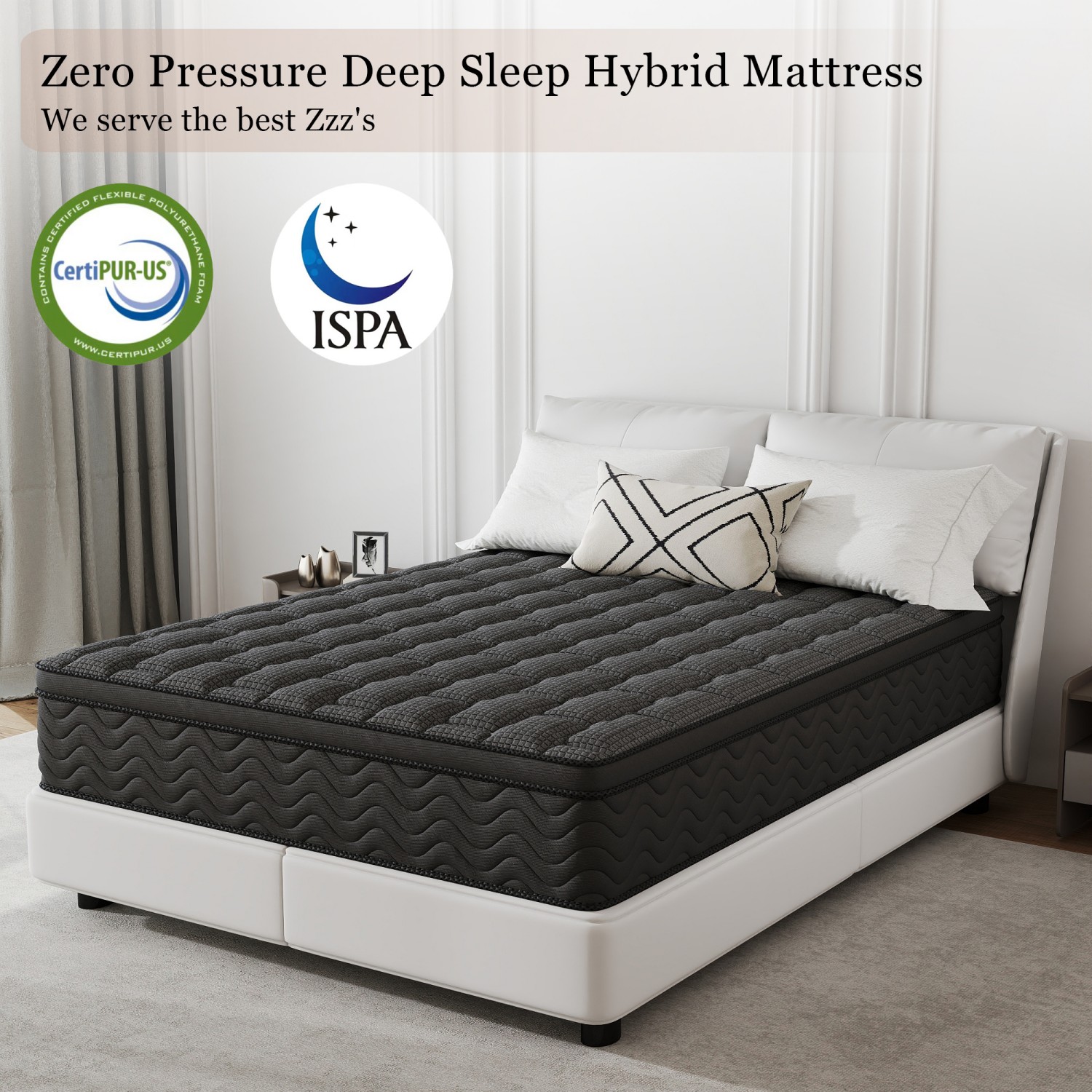 Zaxzudu 12 Inch Twin Hybrid Mattress Medium Firm Back Support