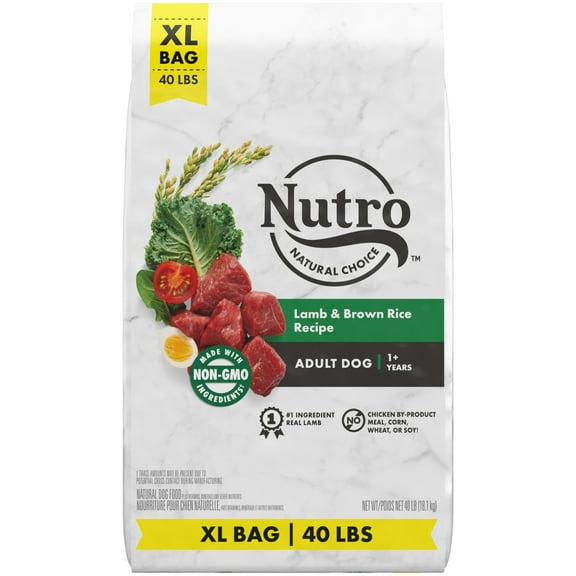 NUTRO NATURAL CHOICE Adult Dry Dog Food, Lamb & Brown Rice Recipe Dog Kibble, 30 lb. Bag