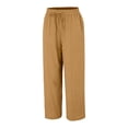 thumbnail image 5 of Outfmvch palazzo pants for women Drawstring Elastic Waist Drawstring Pants Women Gaucho Pant Women's Culottes Boho Wide Leg High Waist Straight-legs Pants for Women Paper Bag Pants Lace Side Khaki S, 5 of 8