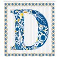 thumbnail image 3 of Ambesonne Letter D Shower Curtain, Abstract Vibrant Swirl, 69"Wx84"L, Blue Yellow Orange, 3 of 3
