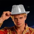 thumbnail image 2 of XIAOCHA Men's Glossy Surface Cowboy Hat Solid Theme Event Party Western Hat,Silver, 2 of 4