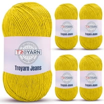60% Cotton 40% Acrylic Crochet Yarn - 5 Skien Bulk Yarn - Yellow, Soft Fine/Sport Yarn for Crocheting/Knitting Yarn - Ideal for Amigurumi Dolls and Baby Garments