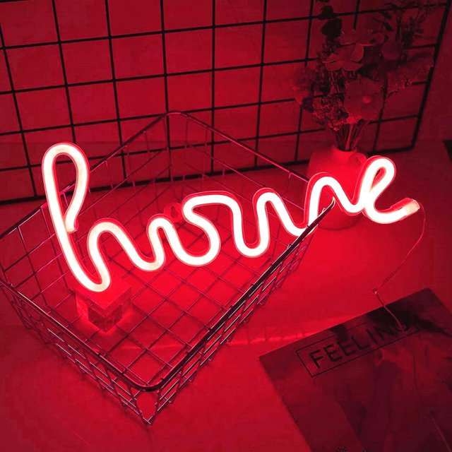 LINLIN LED Neon Sign,Neon Sign Night Light Wall LED Neon Lamp USB Battery Powered Led Neon Light Sign for Home Bedroom Bar Party Decoration