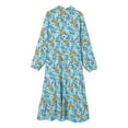 thumbnail image 5 of DHFJKG Bohemian Floral Dresses For Women Long Sleeve Casual Loose Fit Turndown Collar Spring Summer Midi Dress Beach OutFits Soft Dresses, 5 of 5