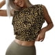 thumbnail image 2 of Moda mujer corto o-cuello moda impreso chaleco sin mangas exterior ombligo inferior Tops blusa Fridja  qr2597, 2 of 4
