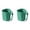 Green*2, variant on 2PC Orange Plastic Mouthwash Cup with Toothbrush Slot - Portable Bathroom Rinse Mug with Handle