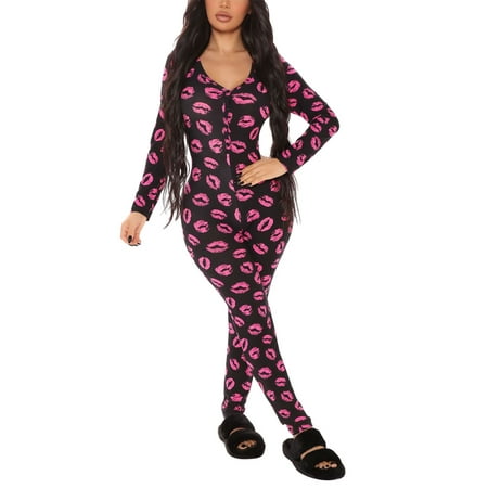 

Eyicmarn Women s Onesie Pajmas Bandage One Piece Bodysuit Sleep Romper Underwear Long Sleeve Jumpsuit Sleepwear