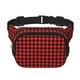 thumbnail image 1 of Fotbe Buffalo Plaid Red Black Cangurera Cuadrada con Estampado de Doble Capa, Bolsa de Cintura Ajustable Mini para Hombres y Mujeres, 1 of 9