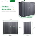 thumbnail image 2 of AECOJOY 46 Cu ft. Outdoor Trash Can Storage Shed Waterproof Horizontal Storage Cabinet in Dark Gray, 2 of 7