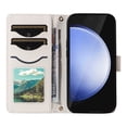 thumbnail image 5 of Phone Case for Samsung Galaxy S24 FE Wallet PU Leather Case with Card Slots Kickstand Shockproof Magnetic Flip Cell Phone Cover, White, 5 of 7