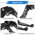 thumbnail image 4 of Palancas de freno y embrague cortas y largas para Yamaha YZF R1 1999-2001, palanca de freno ajustable de motocicleta, mango de aleación de aluminio, mango de titanio negro, 4 of 6