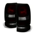 thumbnail image 3 of AKKON - Fits 1999-2001 Dodge Ram 1500 Sport Models Black Headlights +Dark Red Smoked Tail Lights Pair combo Replacement, 3 of 7