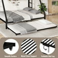 thumbnail image 6 of Bellemave Twin XL Over Queen Size Bunk Bed with Trundle Triple Metal Bunk Bed Frame with 2 Ladders and Guardrails Space-saving Bunk Beds for 3 (Black), 6 of 10