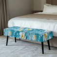 thumbnail image 2 of XYZCANDO Stain Resistant Bench Covers, Plumeria Water Pattern Polyester Spandex Light Dining Bench Covers for Bedroom Living Room, 2 of 9