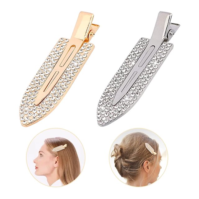 2PCS Pas de Pince à Cheveux Plis Sans Plis Pinces à Cheveux en Strass Carte Épingle à Cheveux Sans Plis Pinces à Cheveux Minuscules Pinces à Cheveux Pinces à Boucles