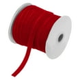 thumbnail image 1 of Cinta de terciopelo vintage Uxcell, para envolver regalos, cinta de doble cara para manualidades, lazos, coronas, empaques de ramos de Navidad en rojo oscuro, 1 of 7