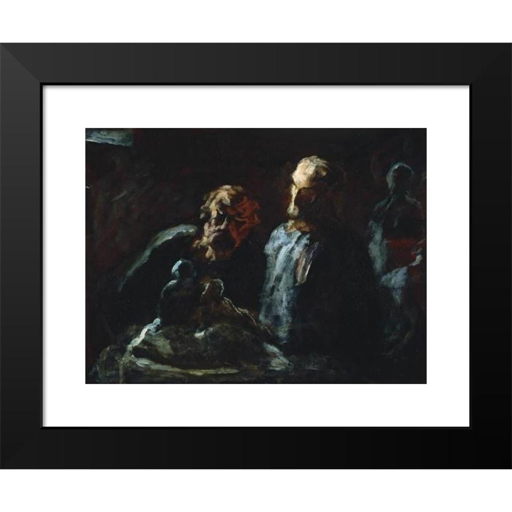 Honoré Daumier 14x11 Black Modern Framed Museum Art Print Titled - Two Sculptors