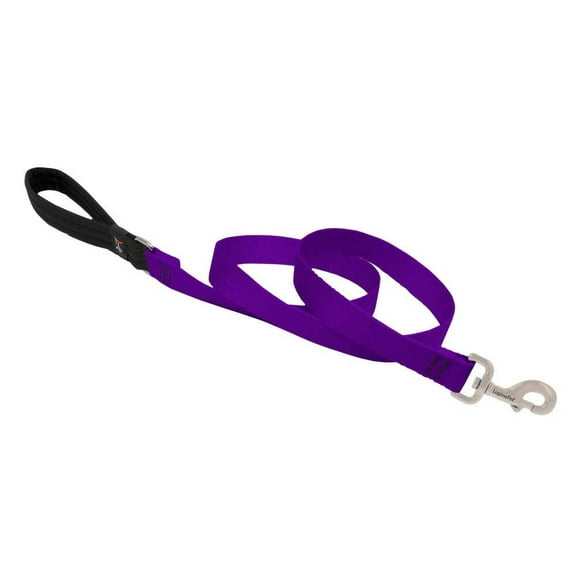 Dog Leash by Lupine in 1" Wide Purple 6-Foot Long with Padded Handle