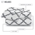 thumbnail image 2 of Lux Decor Twin-XL Bed Sheet Set 3 Piece, Soft Microfiber, Deep Pockets - Quatrefoil Pattern, 1 Fitted & 1 Flat Sheet, 1 Pillowcase, White, 2 of 8