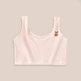 thumbnail image 5 of WMTBSRSW Soft Cotton Training Bras for Teens Girls Seamless Light Bralette Cute Grahpic U Neck Sports Crop Tank Tops for Age 7-12 Years 3 Pack, 5 of 9
