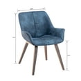 thumbnail image 2 of Homy Grigio Faux Leather Living Room Chairs With Armrest, Dining Chairs Set of 2 (Blue), 2 of 5