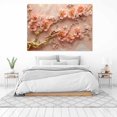 thumbnail image 3 of Mudket Pink Cherry Blossom Tree on Marble with Gold Canvas Wall Art, Framed Floral Print, Ready to Hang Wall Decor for Living Room Bedroom, Luxury Artwork - 12"L x 8"W, 3 of 10