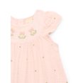thumbnail image 3 of easy-peasy Baby Girls Organic Cotton Gauze Embroidered Flutter Dress, Sizes 0-24M, 3 of 3