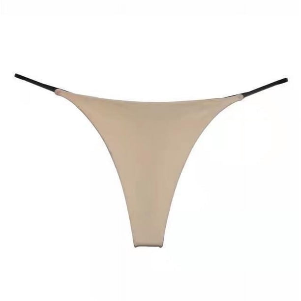 Versión de tanga sexy de doble capa con cinturón fino para fitness, bikini de cintura baja de doble capa, ropa interior sexy en forma de T para mujer