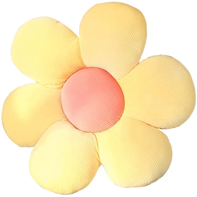 Cojín de asiento de almohada de piso de flores, cojín de respaldo de silla de almohada de piso de girasol de margarita (amarillo) Adepaton WRJM-421