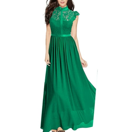 Sexy Dance Long Party Dresses Women Lace Chiffon Evening