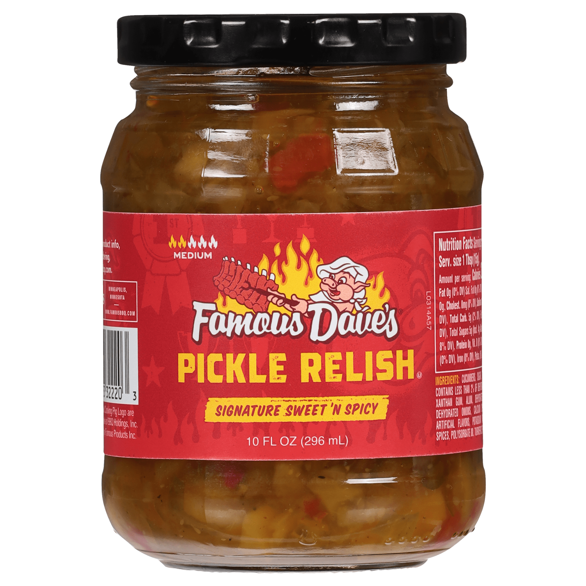 (2 pack) Famous Dave's Signature Sweet 'N Spicy Pickle Relish, 10 fl oz Jar