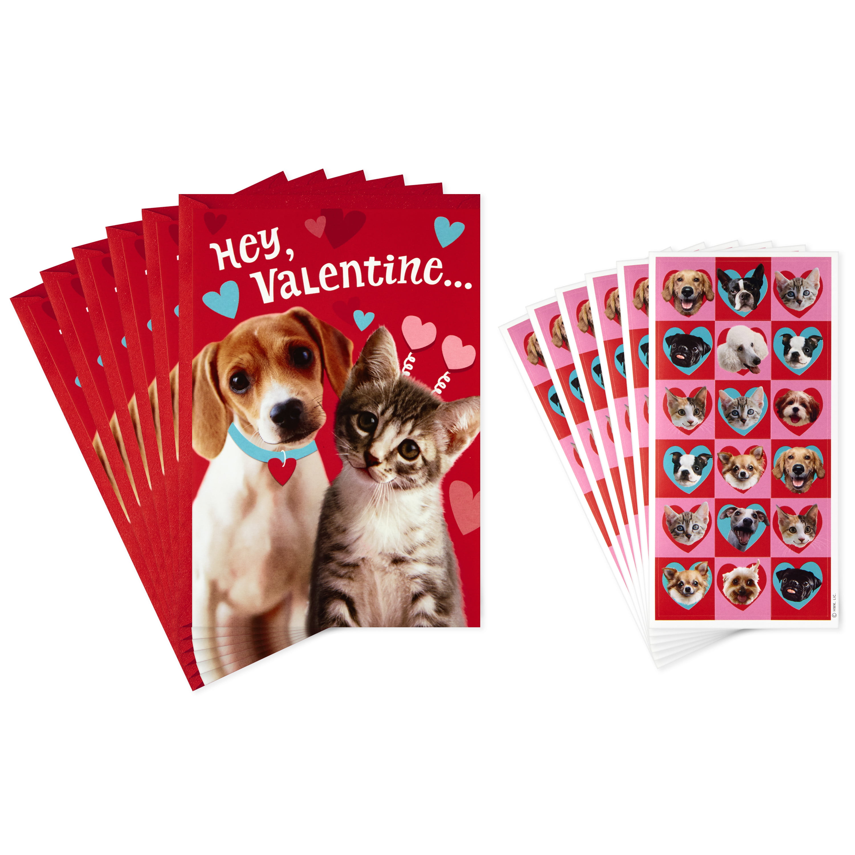 Dog with Heart Hallmark Pack of Valentines Day Cards 6 Valentines Day Cards with Envelopes 