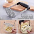 thumbnail image 2 of Manual Potato Masher, Potato Masher with Stainless Steel Metal Silicone Handle Ideal for Fruits, Vegetables, Baby Food, 2 of 5