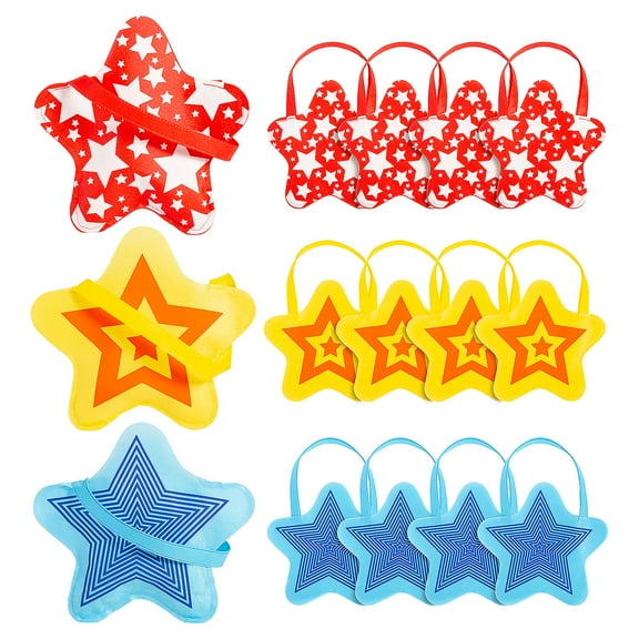 12" x 12" Medium Star-Shaped Nonwoven Tote Bags - 12 pieces