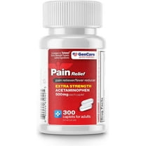 GenCare Extra Strength Acetaminophen 500mg Pain Relief Fever Reducer, 300 Caplets