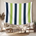 thumbnail image 2 of Green Navy Blue Striped Tapestry for Bedroom Wall Hanging Tapestry, Farmhouse Stripe Art Ceiling Backdrop Tapestries Poster Blanket Wall Decor for Teens Room Living Room Dorm 39" x 59", 2 of 8
