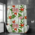 thumbnail image 2 of Coolnut Shower Curtain Set with Hooks Flowers and Leaves Polyester Waterproof Bath Curtain 60" x 72", 2 of 6