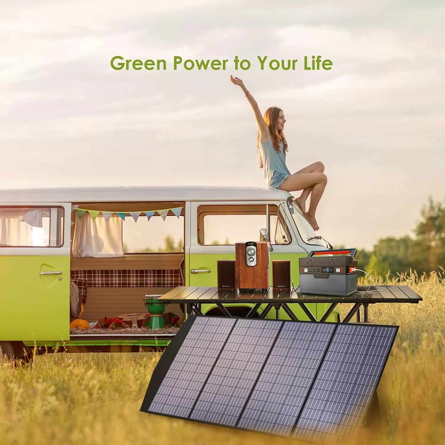 NEW Foldable Solar Panel Kits 400W PUJIMAX Portable Power Station For Generator