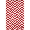 thumbnail image 4 of SAFAVIEH Barcelona Carmella Chevron Stripes Shag Area Rug, Ivory/Rust, 2' x 3', 4 of 7