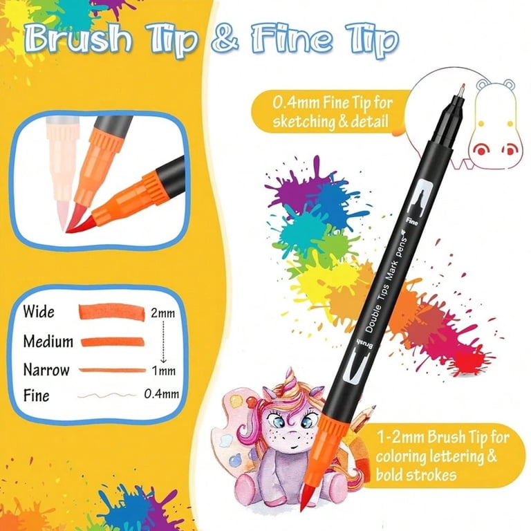 ASOVNXF Dual Tip Art Markers, 100-Pack Fine Point photo 2