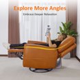 thumbnail image 2 of MCombo Electric Faux Leather Recliner Chair, Lumbar Support Swivel, Orange, 2 of 9