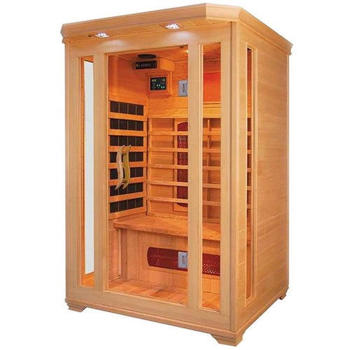 ALEKO SC2VAGA 2-Person Canadian Hemlock Wood Indoor Dry Infrared Sauna with 2 Carbon Fiber... by ALEKO