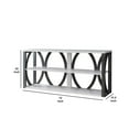 thumbnail image 5 of 2 Tier Wooden Frame Console Table Multiple Oval Designs White Oak Gray, 5 of 6