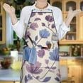 thumbnail image 6 of Pioneer Flower Floral Print Pattern Apron-Garden Aprons for Women with Pockets-Cotton Linen Waterproof Kitchen Cooking Gardening Aprons Adjustable for Kitchen,Cooking,BBQ and Salon 33x27 Inch, 6 of 7