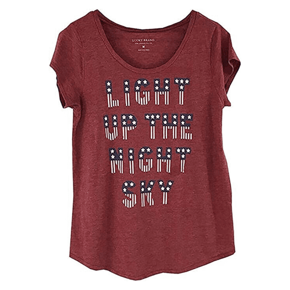 Lucky Brand Women's Short Sleeve Graphic Tee S/Red